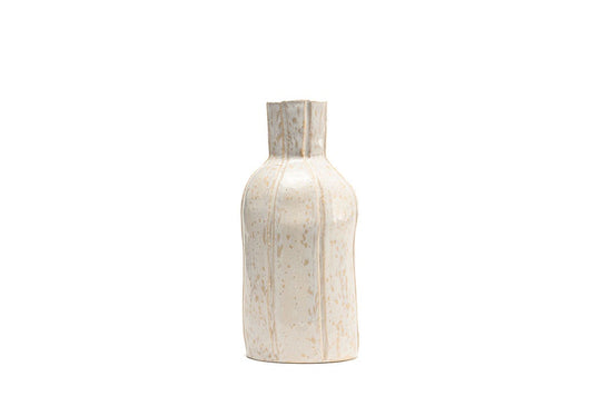 "Ivory Sands Etched Elegance Vase"
